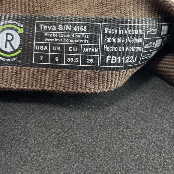 Teva Voya Canvas Flip Flops Mens Size 7 Olive Green Brown Sandals Pool Comfort - Picture 8 of 9